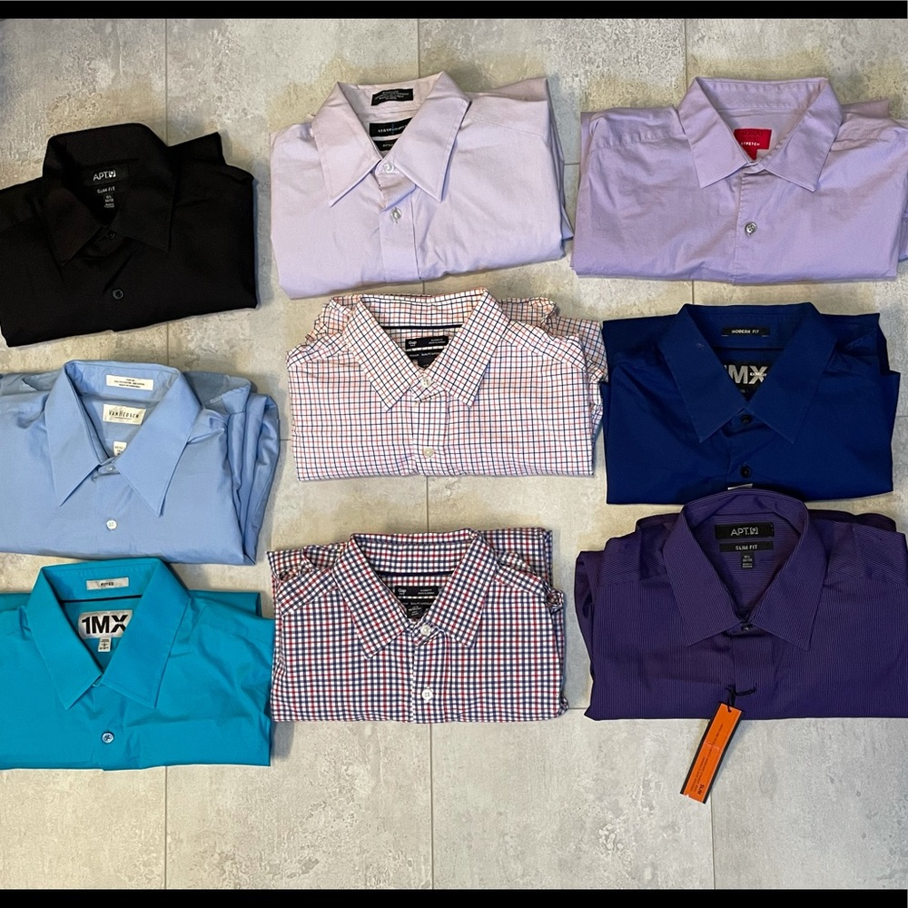 Lot of 9 men’s dress shirts